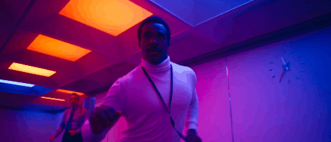 Milchik dancing during a music experience on the Apple TV show Severance.